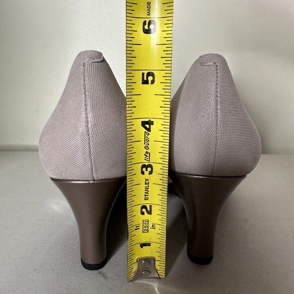 Ecco Belleair Wedge Dress Pumps Oyster Metallic Women’s 41/10-10.5 NWB Comfort - Picture 6 of 8